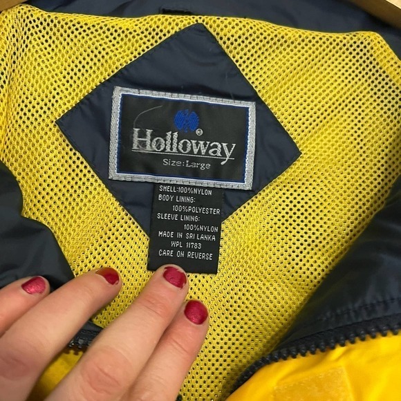 HOLLOWAY Yellow and Blue Pullover RACERS Jacket L - Picture 6 of 12